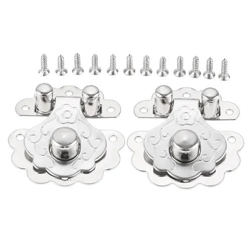 

DRELD 2Pcs 40*36mm Antique Buckle Latch Hasp for Wooden Wine Box With Lock Buckle Antique Padlock Hardware Bronze/Silver/Gold