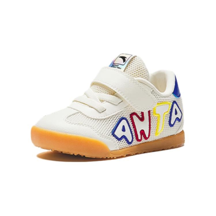 Anta Fashionable Versatile Non-Slip Wear-Resistant Low-Top Toddler Shoes Baby Sneaker White Blue 312430022-1