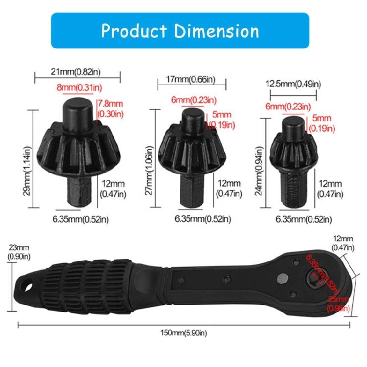 Professional 2 In 1 Ratchet Double Head Chuck Key Replacement Tool for Electric Drill Power Tool Tightening Loosening