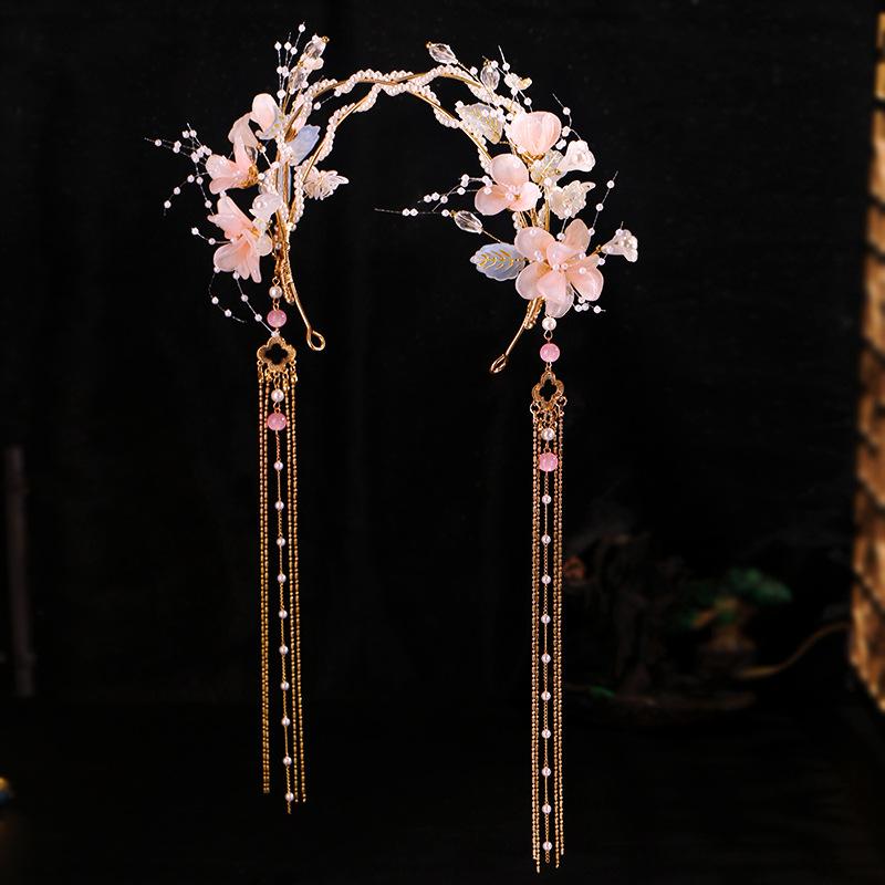 Ancient-style Hanfu Hairband Headpiece, Fringed Pendant Hairpin Extremely Beautiful Ancient-style Headband Accessory for Girls