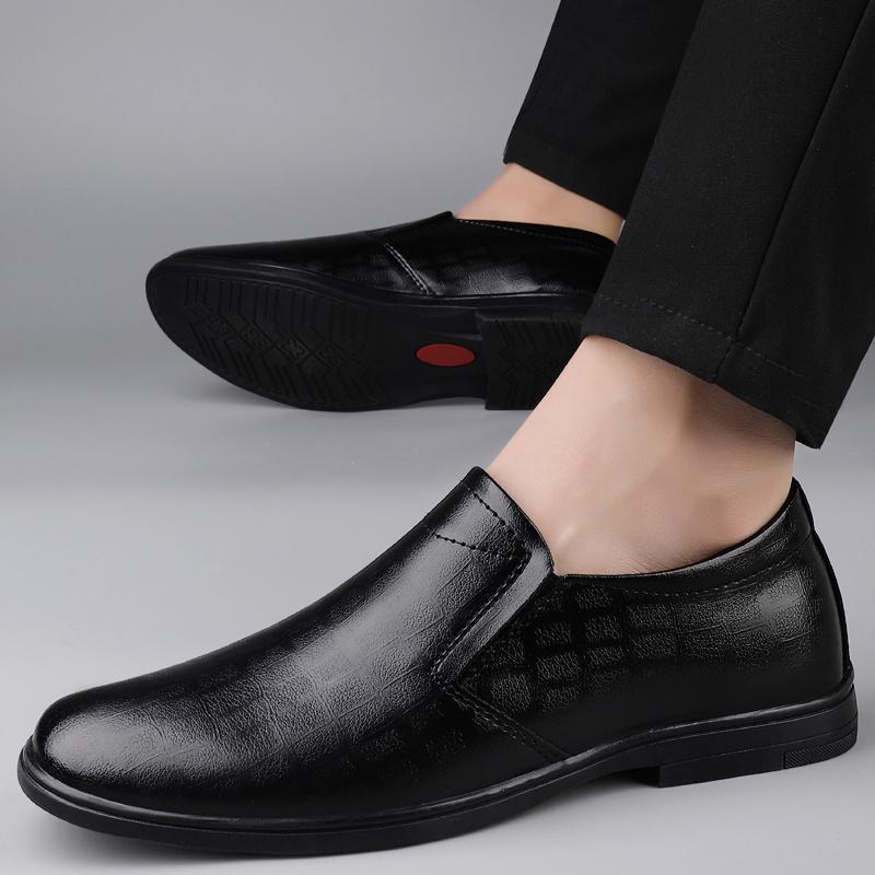 Fashion Casual Lightweight Men's Genuine Leather Loafers All-match Fashion Business Shoes Comfortable Men's Walking Shoes Mens Flats
