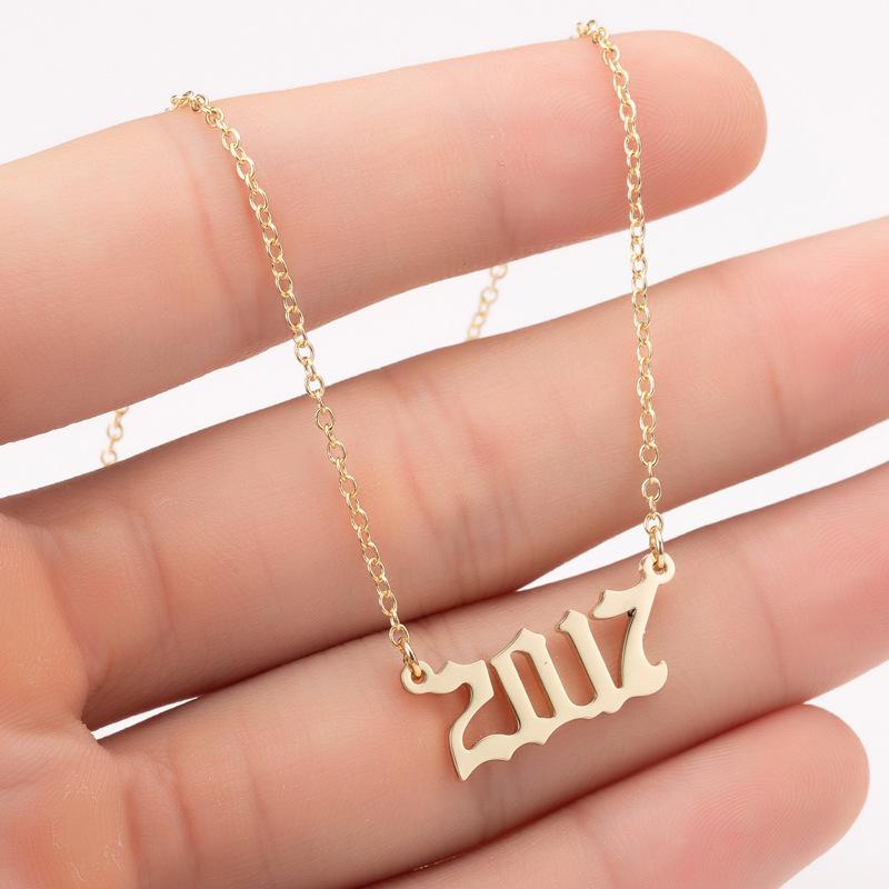 2025 Stainless Steel Year Necklace – Birthday Pendant, Bestie Gift, Versatile Slimming Chain