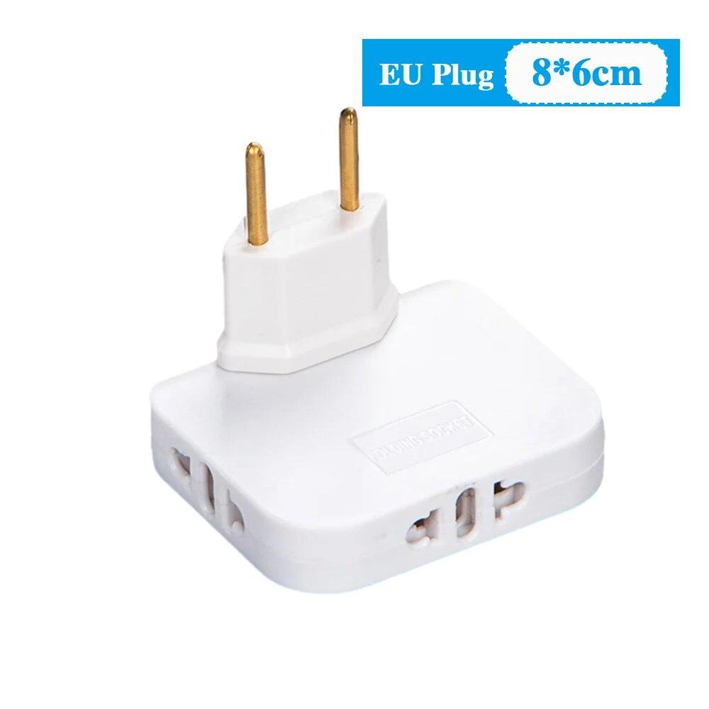

Электрические розетки ЕС, адаптер, складной 3 в 1, вращающийся на 180 °, регулируемый зарядный преобразователь, розетка EU белый