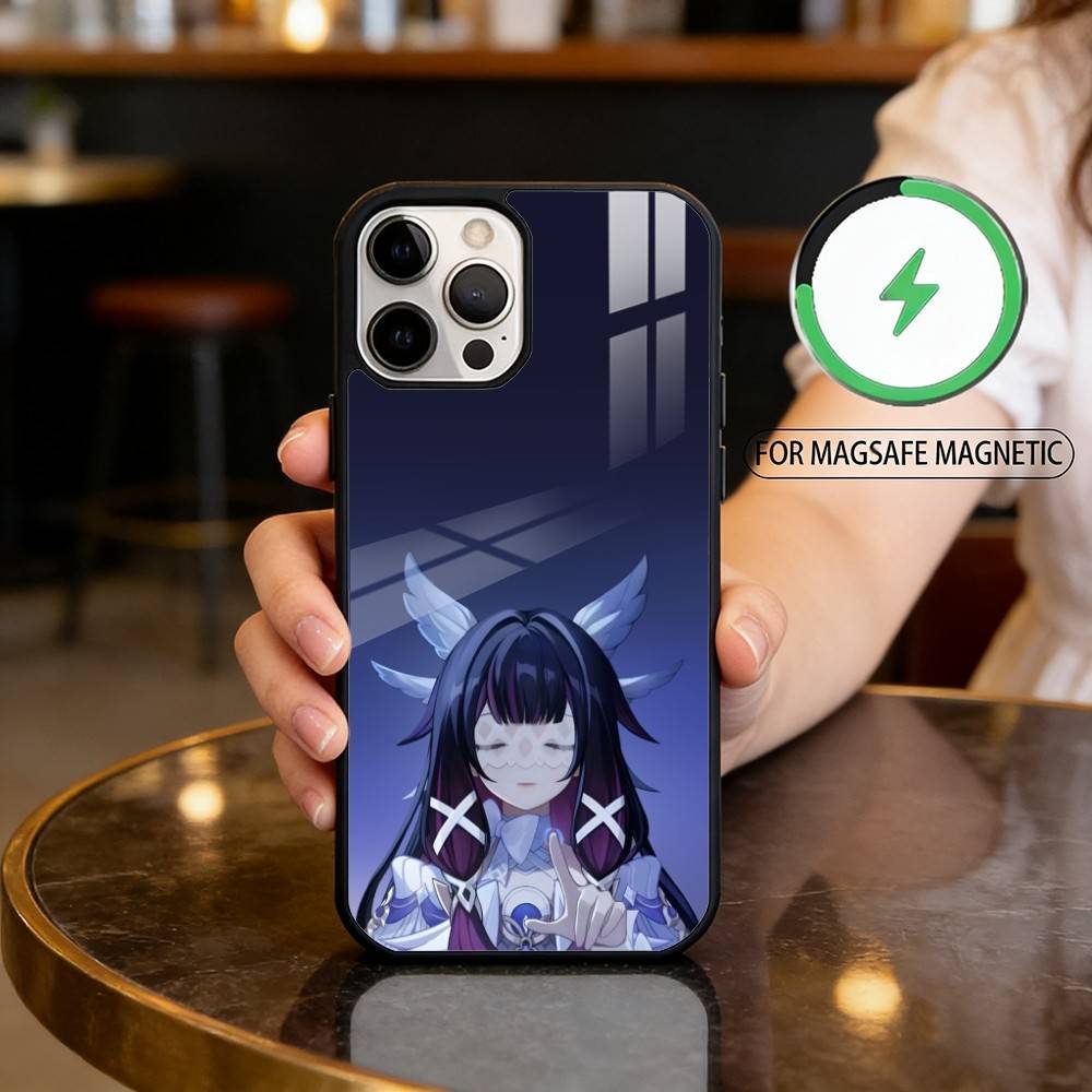 G-Genshin columbina Phone Case For iPhone17,16,15,14,13,12,11 Plus,Pro Max Magnetic For Magsafe Wireless Charging