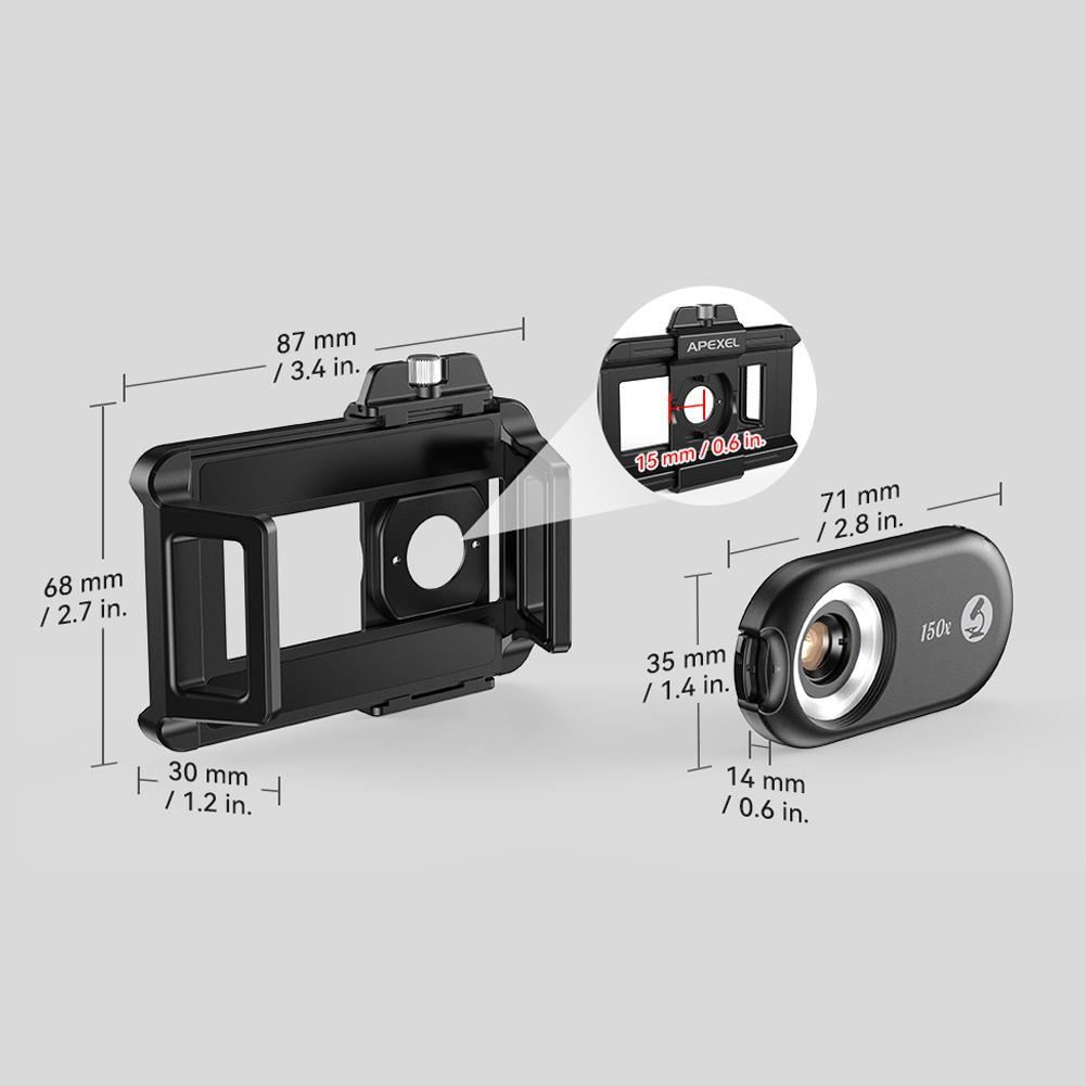 Quick Release Cellphone Microscope Portable Mobilephone Microscope High Magnification CPL Polarized Lenses Eliminate