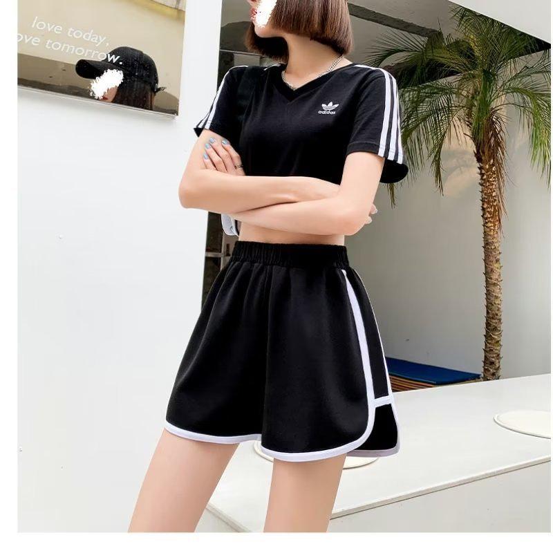 Women's Korean-Style High Waist Wide-Leg Yoga Shorts