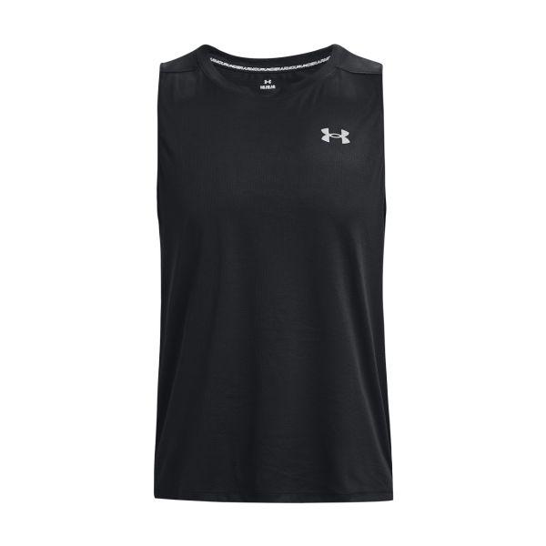 Under Armour Jednobarevná běžecká vesta s kulatým výstřihem bez rukávů Pánské topy Černá 1376994-001