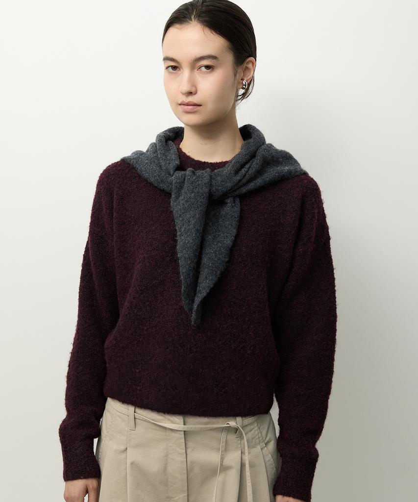 Leopeusaideuhwaiteulabel Boucle Crewneck Knit Burgundy