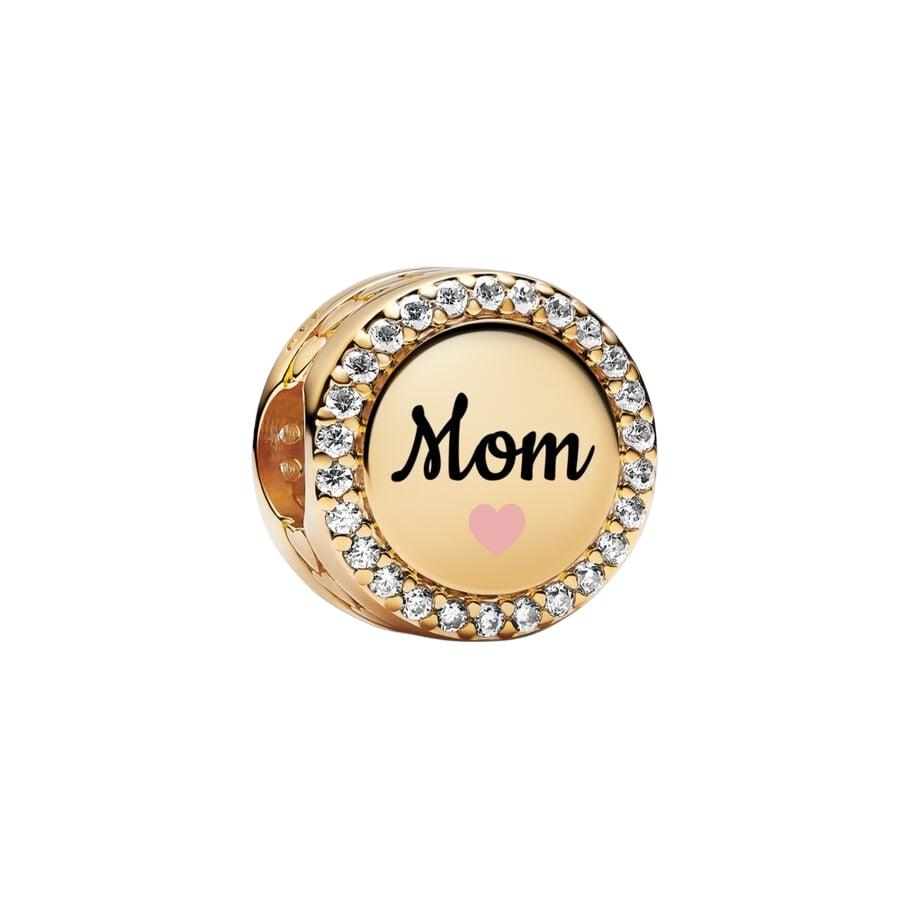 New Copper Heart Charm Mom Daughter Aunt Bead Fit Chain Bracelet Necklace For Mother'S Day Gift Christmas Jewelry