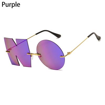 Fashion Streetwear Eyewear Metal Trend Ladies Shades Women Sun Glasses Letter No Sunglasses