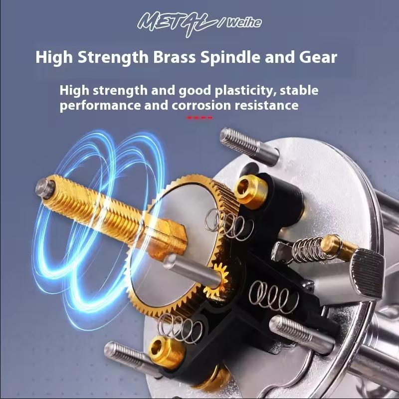 Left and Right Handsmetal Bearing Spinning FishingReel Speed5.2:1Double Brakes  Powerful Reel Saltwater Fresh Water Drag