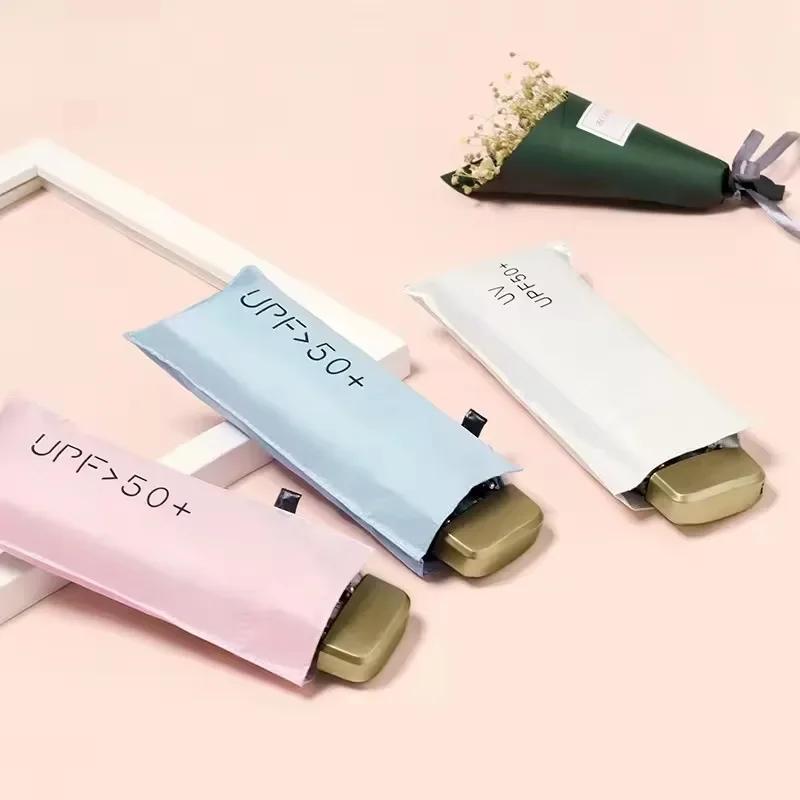 Mini Pocket Small Capsule Folding Vinyl Pocket Parasol Sun Shade Umbrella with 55% Off and UV Ultraviolet Protection