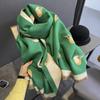 A Women's Winter Scarf A Green Bird Air Conditioned Room Shawl Is Paired with A Thick Warm  Long and High End Faux Cashmere Scarf
