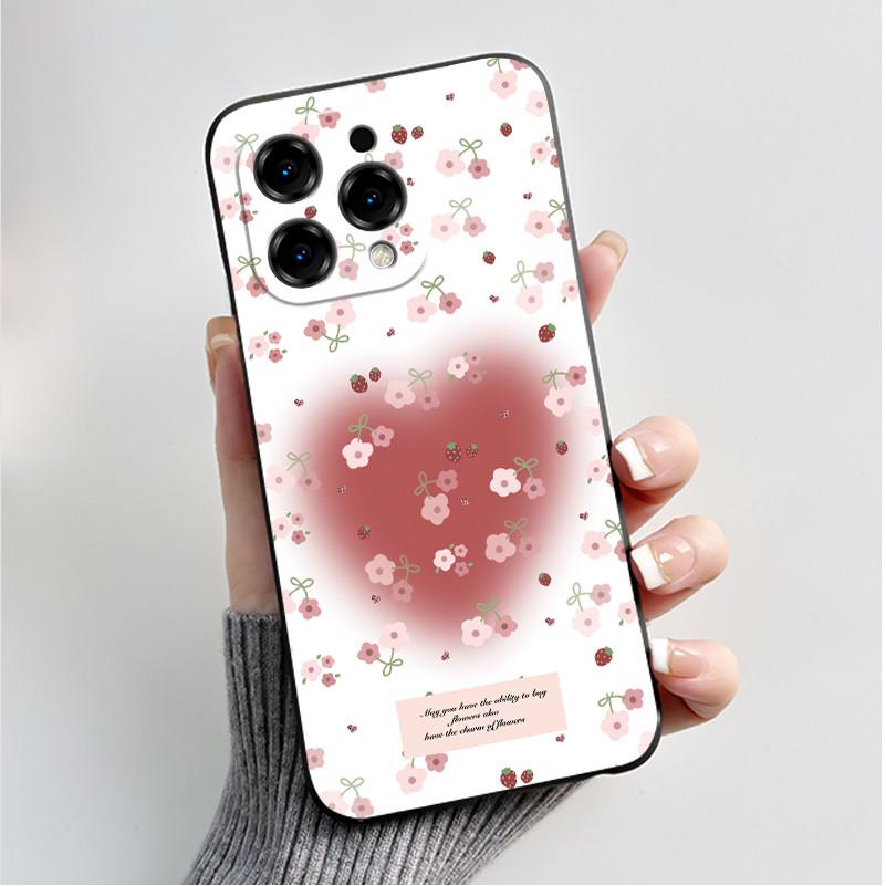 Printed Phone Case For DooGee N55/N55 Plus/N55 Pro Funda Capa Soft Silicone Black Shell Cover Cute Flower Cartoon Casing Coque