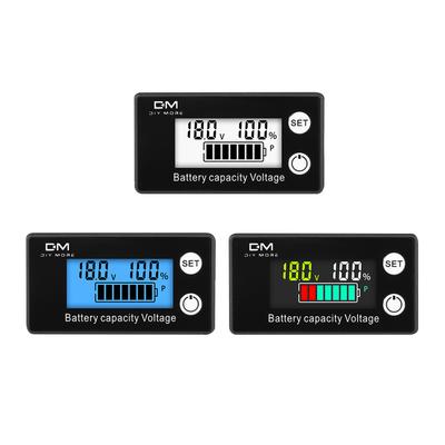 DM 6133A LCD Battery Capacity Indicator Temperature Alarm DC 8V-100V Lead Acid Lithium LiFePO4 Voltmeter Voltage Gauge 12V 24V