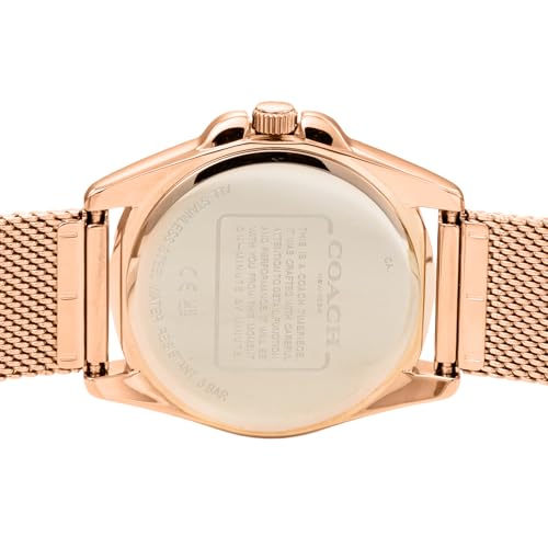 Coach GREYSON Watch, 36mm, Pink Gold Dial, Quartz Movement, Water Resistant, Mineral Glass, 14504143, Women's, Gold