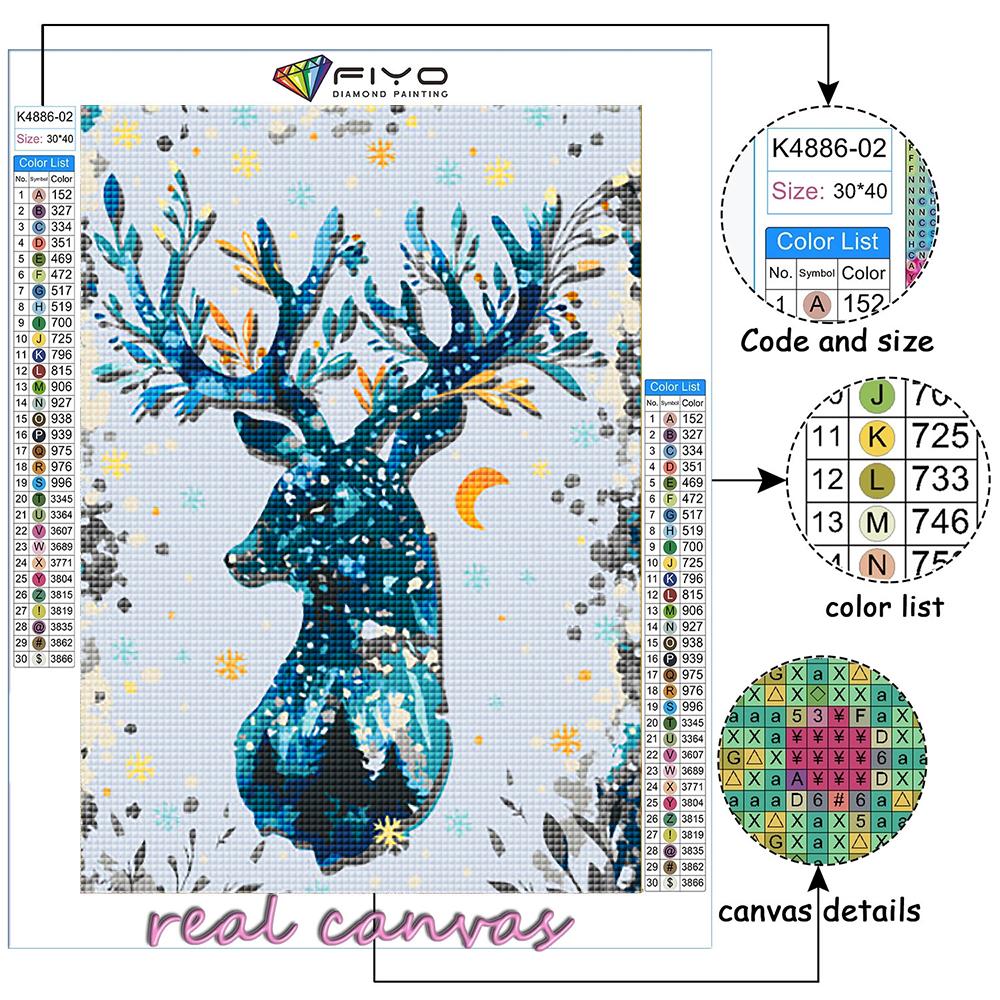Diamond Painting Colorful Animal Deer Diamond Mosaic Craft Diamond Embroidery Painting
