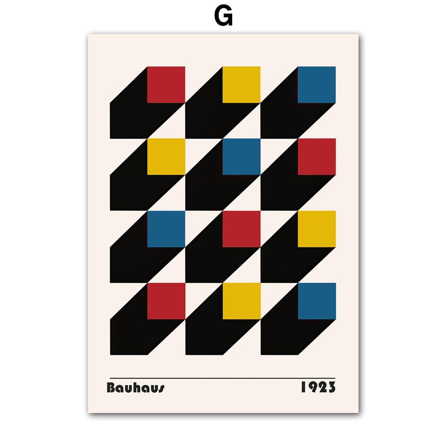 Bauhaus Lines Geometric Figure Wall Art Posters Prints Nordic Abstract Canvas Painting Hotel Bar Pictures For Living Room Decor