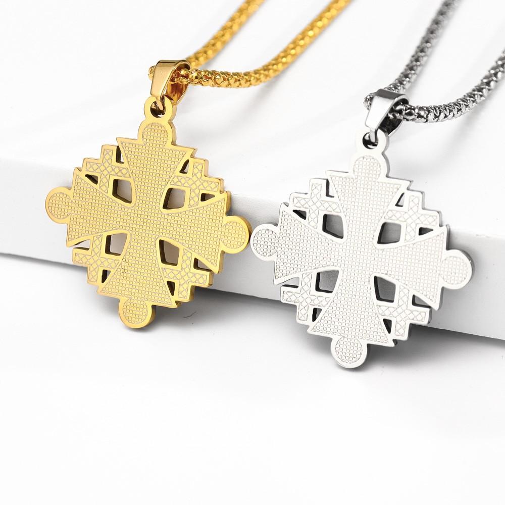 Pendant Necklace Jerusalem Cross CZ Pendant Necklace