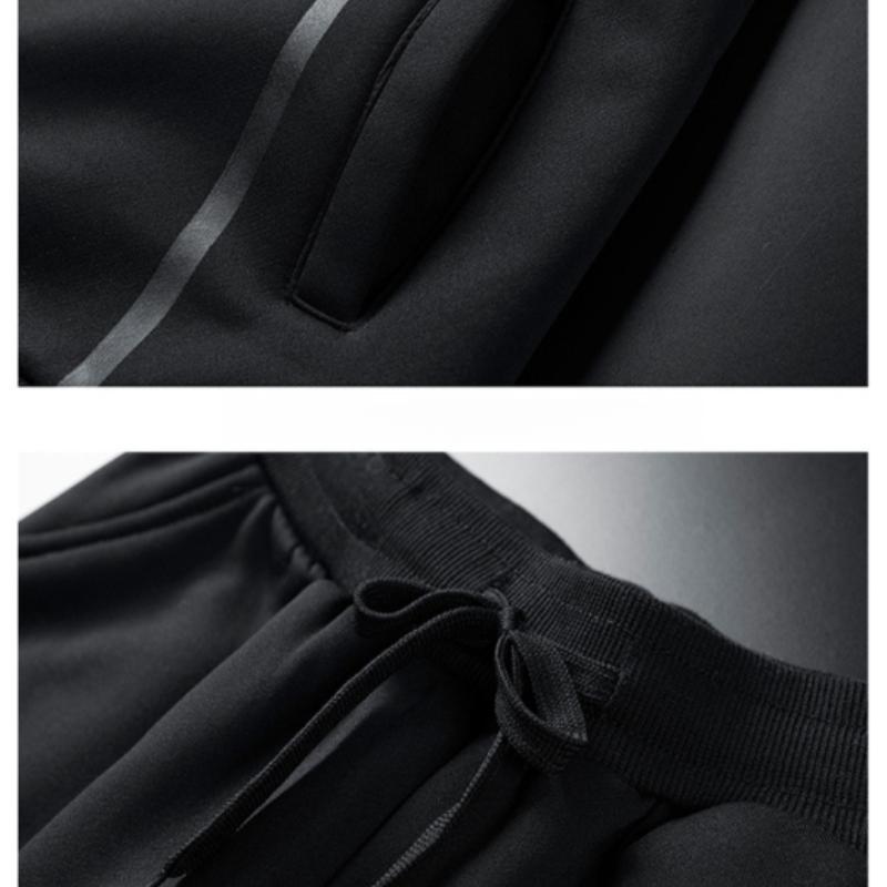 Winter Fleece-Lined Thickened Warm Casual Set Men's Sweatshirt Two-Piece Set Middle-Aged Elderly Sports Dad Outfit Jacket Men