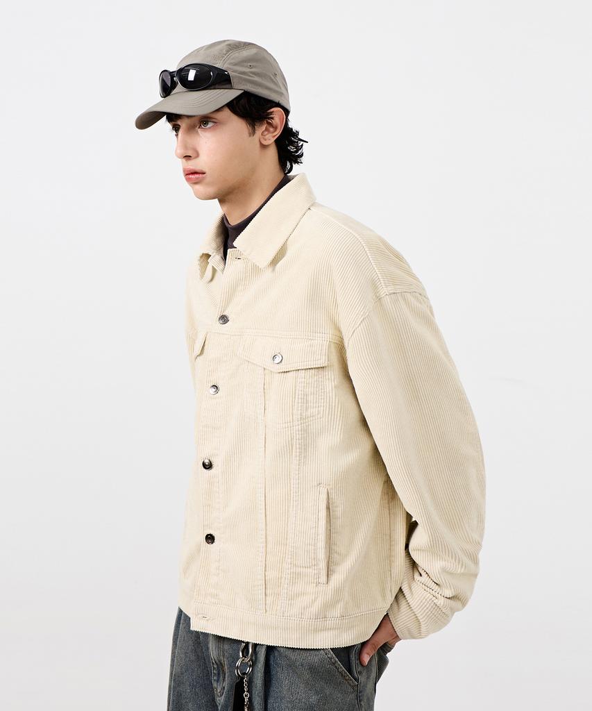 Dimitri Black Asi Og Essential Trucker Jacket_Corduroy Ecru