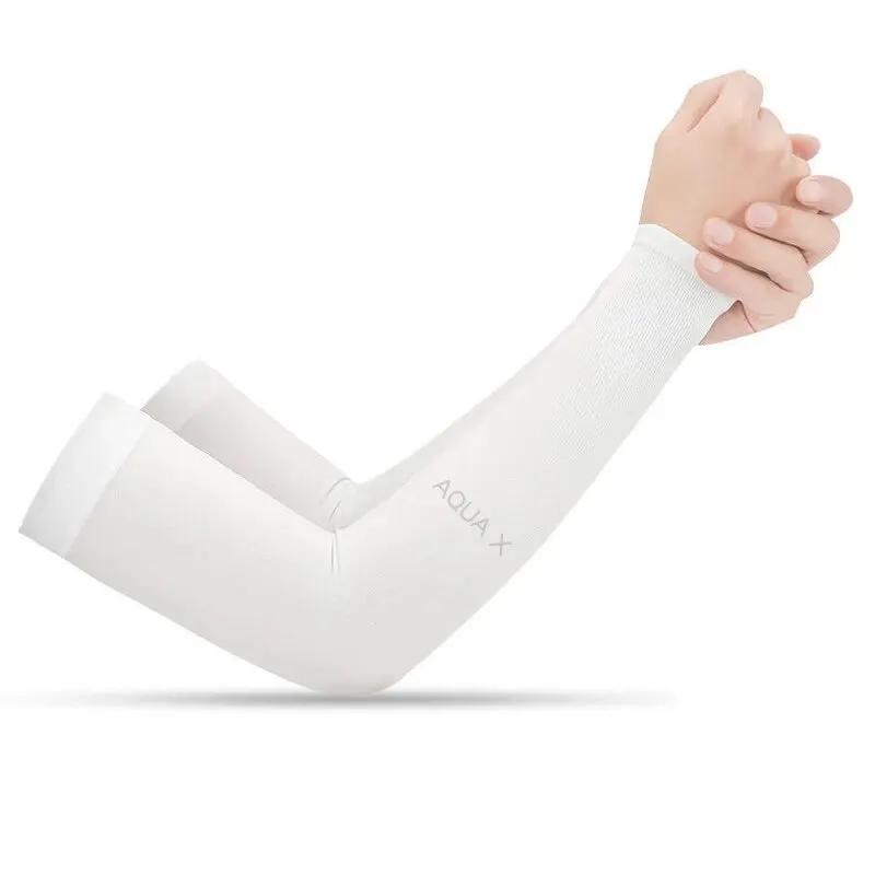 

1 Pair Sunscreen Ice Arm Sleeves: Warmers for Sports, Sun UV Resistant Protection for Running, Fishing & Cycling One Size белый