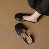 Krazing Pot SheepSkin Mules Round Toe Size 42 Low Heels Slip on Light Shoes Increased Hollow Style Pumps
