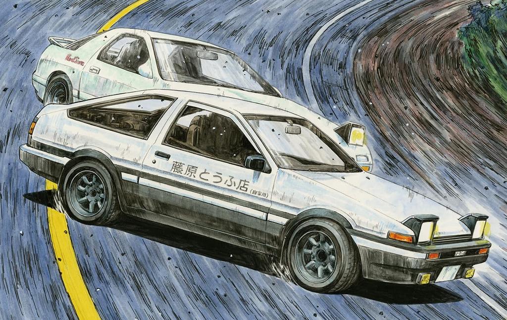 Série Initial D Trueno Modelo Inicial 1600GT APEXAE86 Personagem Takumi Fujiwara Acrílico 1/24 Nº 1 EX-1 (com suporte)