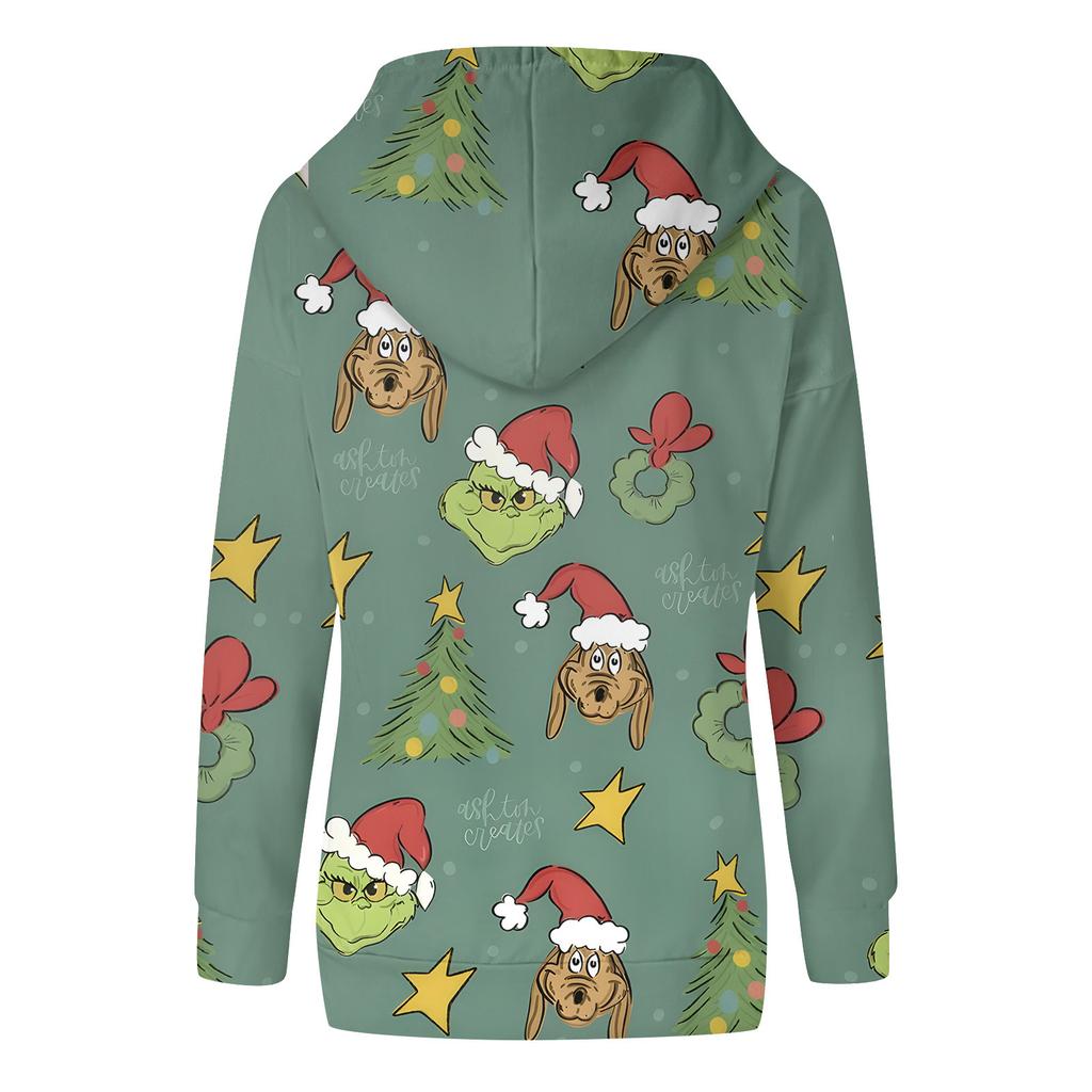 Women's Fashion Casual Long Sleeve Christmas Printed Sweatshirt