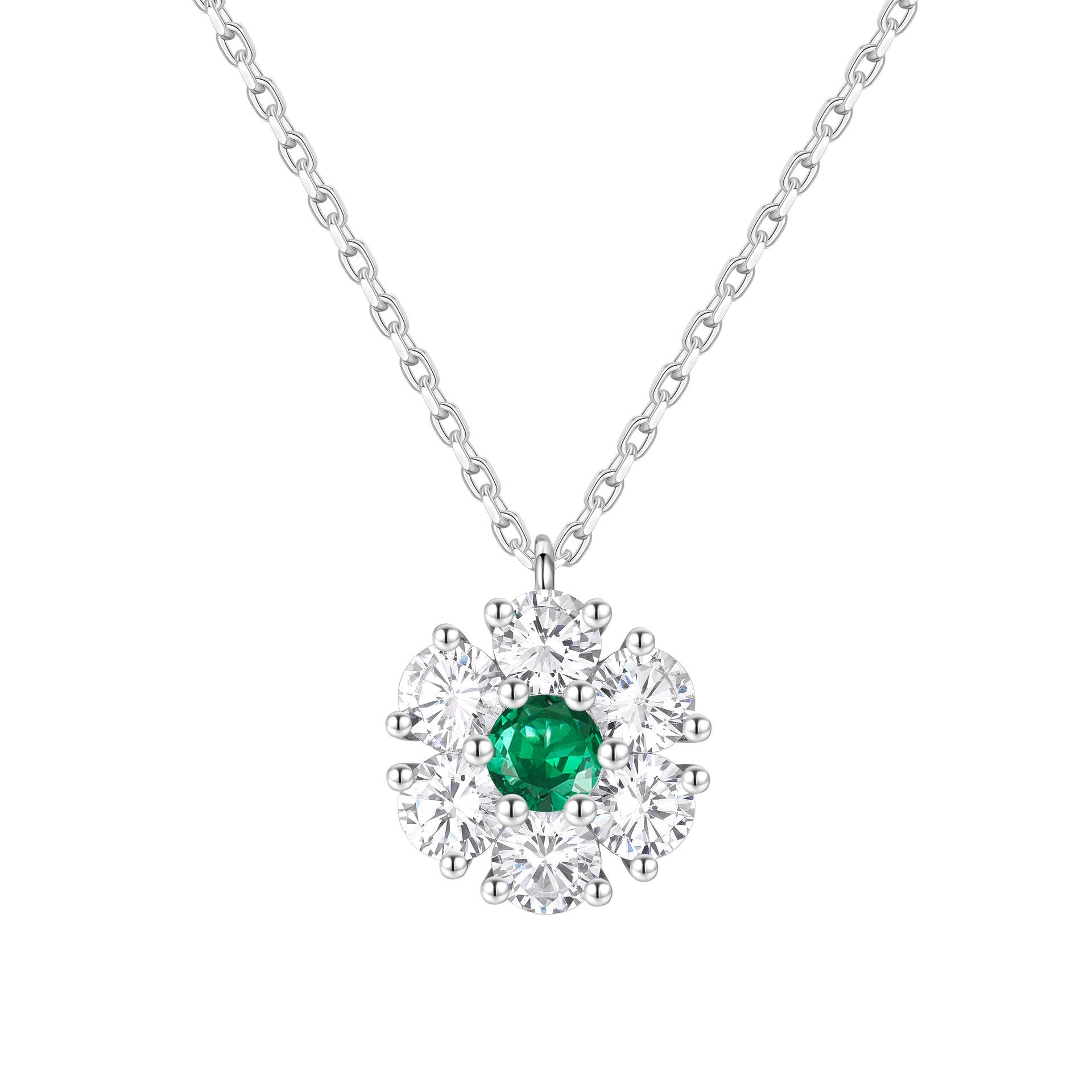 

Цветочное ожерелье, дизайн, смысл, ожерелье, ожерелье с высоким чувством 925 silver зелёный