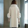 Autumn and Winter New Elegant Loose Coat Fox Fur Fur Collar Thickened Fur Particles Integrated Coat Women