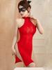 Halter Backless High Slit Mini Dresses For Women Ultrathin Sheer Woman Sleeveless Shaping Nightclub Sexy Elastic Dresses