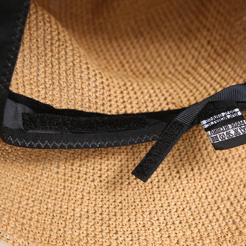 Handgeflochtener Strohhut für Damen, Sommer-Sonnenhut für den Strand, Sonnenschutzhut, Fischerhut, Koreanischer Stil, Vielseitig und faltbar