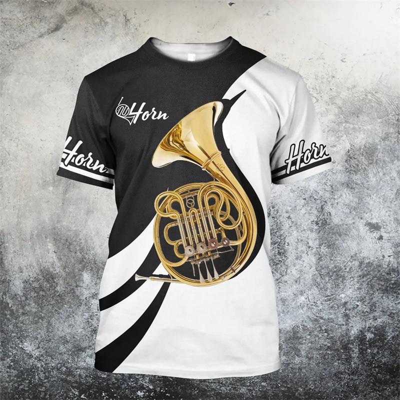 

2024 Лето Повседневная Футболка с Коротким Рукавом и 3D Принтом Саксофона для Мужчин и Женщин, Джазовая Футболка, Уличная Одежда, Футболка с Круглым Вырезом, Оверсайз, Харадзюку, y2k Топы 4XL серый