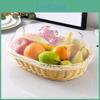 Con Cesto Imitazione Pane Rattan Coperchio Acrilico Per Conservazione Cibo Servizio Cesto Pasto Intrecciato Multifunzionale Per Frutta Pasticcini Chiavi Portafogli