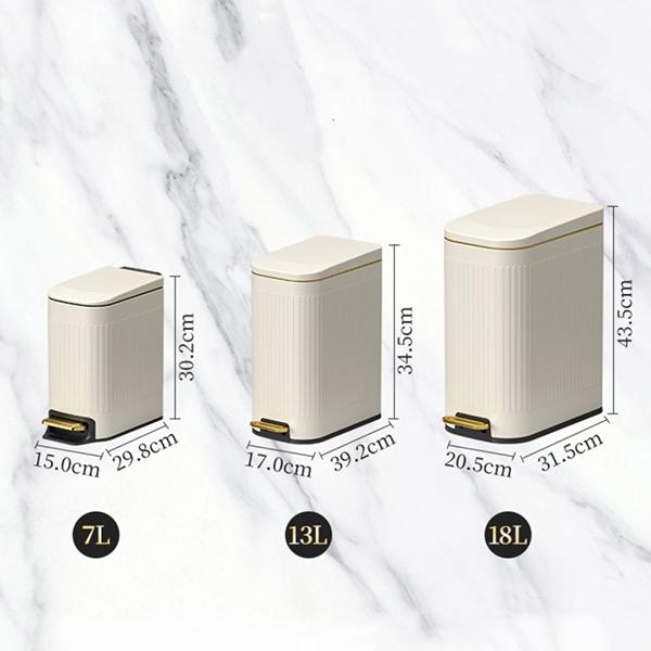 WTEMPO Kosz na śmieci ze stali nierdzewnej Krok po kroku łazienka Kuchnia Pokój dzienny Inteligentny kosz na śmieci o dużej pojemności
