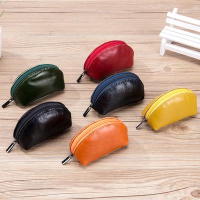 Creative Oil Wax Leather Mini Change Bag Men and Women Earphone Storage Bag Earphone Bag First Layer Cowhide Coin Bag
