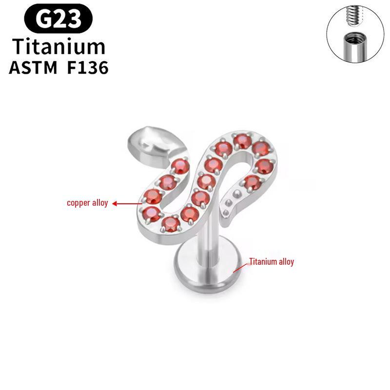 G23 Titanium Butterfly Lip & Ear Cartilage Stud Earrings with Internal Thread - Simple, Luxurious Design for Women's Piercings