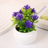 7 Flowers Artificial Potted Plant Small with White Pot Artificial Faux Plants Multi-Bloom Plastic Fake Flower Bonsai