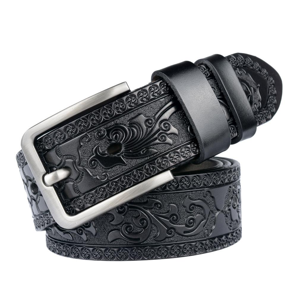 Top Luxus S-Gürtel Echtes Rindsleder Mode-Designer Hohe Qualität Echte Ledergürtel Für Männer Männlich Vintage Schnitzerei Handwerk Geschenk