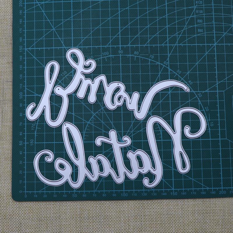 

Итальянские трафареты для резки металла Buon Natale для скрапбукинга/фотоальбомов, тиснение, самодельные открытки серебряный