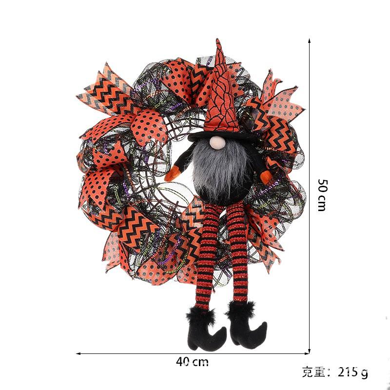 Halloween Door Wreath Decoration With Long-Legged Figure Ghost Theme Party Prop Home Yard Entrance