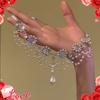 1PC Vintage French Moonstone and Freshwater Shell Fringe Necklace - Multi-Layer Chain with Imitation Pearl Buckle