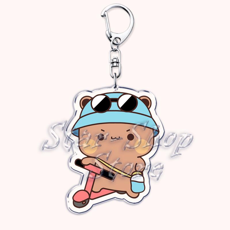Cute Bubu Love Dudu Yier Keychains Couple Bear Panda Keyrings for Accessories Bag Pendant Key Chain Jewelry Fans Lovers Gifts