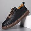 Casual leather shoes punched hollow men's shoes summer breathable cool leather shoes driving board shoes men hole shoes men