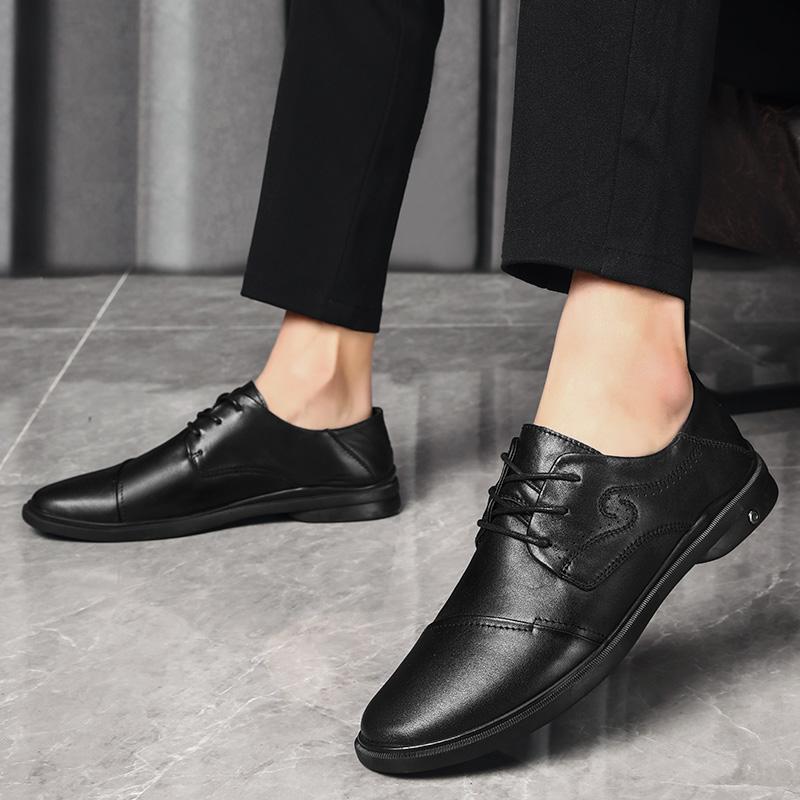 Spring Autumn Genuine Leather Mens Casual Shoes British Style Newest Trendy Luxury Men'S Shoes Non-Slip Luxury Oxfords Hard-Wearing