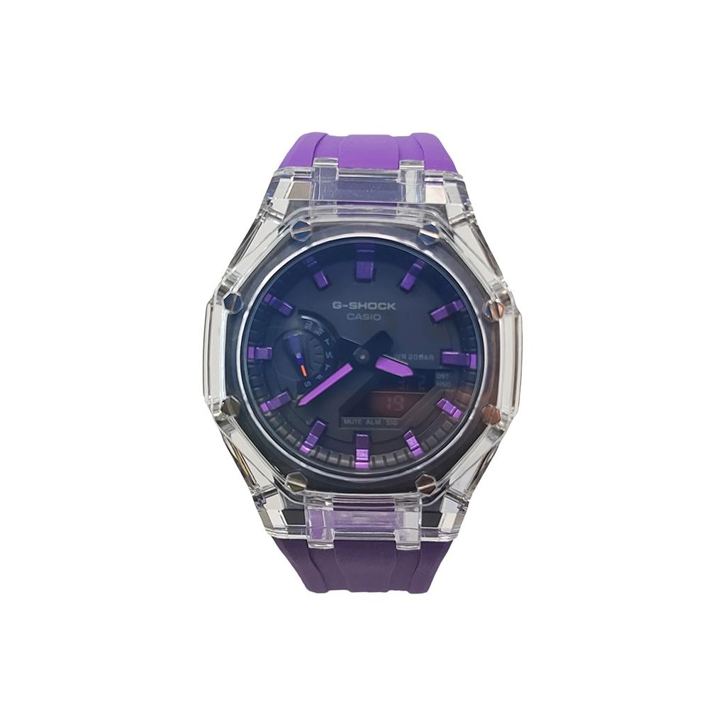 CASIO Men Liquid Crystal,Analog Dual Display Series Black Watch GA-2100-1A1(Watch3--)