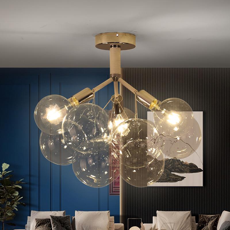 Nordic Romantic Bubble Lamp - Creative Glass Pendant for Children's Room, Living Room, or Restaurant.