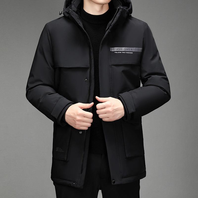 Medium and long new down jackets men's work clothing old goose down jackets men's thickened elderly jackets