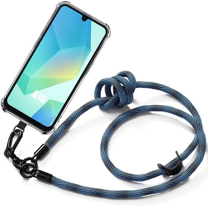 Coque pour Samsung Galaxy A16 5G/4G - Antichoc avec Cordon Amovible Bleu - BOOLING